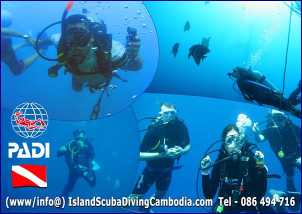 Scuba Diving on Koh Rong Samloem Island.  SihanoukVille, Cambodia.